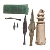Sieben vor- und fr&uuml;hgeschichtliche Objekte aus Kupfer, Bronze, Eisen und Bein, 4. Jtsdt. v. Chr. - 3. Jhdt. n. Chr.