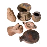 Sechs Keramiken, etruskisch und r&ouml;misch, 11. Jhdt. v. Chr. - 2. Jhdt. n. Chr.