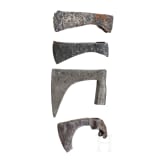 Four Roman and medieval axes, 3rd&ndash;16th centuries.