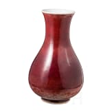 A large oxblood glazed Yuhuchunping Vase, China, probably Kangxi to Qianlong Period, 18th century
