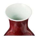 A large oxblood glazed Yuhuchunping Vase, China, probably Kangxi to Qianlong Period, 18th century