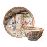 Famille-Rose Tasse mit Untertasse, China, wohl Yongzheng/Qianlong Periode (18. Jhdt).