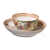 Famille-Rose Tasse mit Untertasse, China, wohl Yongzheng/Qianlong Periode (18. Jhdt).