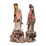 Two soapstone scholar figures, China, 20th century