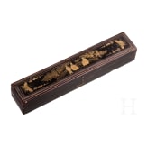 A Canton Fan in Lacquer Case and a Snuff Bottle, China, second half of the 19th century and 20th century