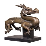 A Small Japanese bronze statuette of a Dragon, Edo period
