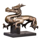 A Small Japanese bronze statuette of a Dragon, Edo period