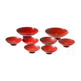 A group of eight sake cups (sakazuki), Japan, first half of the 20th century