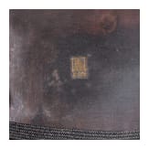 A damascene iron card case and a circular lacquer box, Japan, first half of the 20th century