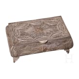 An Albanian silver filigree casket, 20th century
