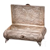 An Albanian silver filigree casket, 20th century