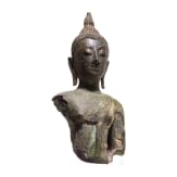 Bronze torso of a Buddha statuette, Hinterindien, Ayutthaya period, 16th&ndash;17th centuries.
