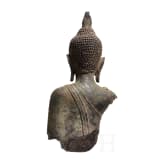 Bronze torso of a Buddha statuette, Hinterindien, Ayutthaya period, 16th&ndash;17th centuries.
