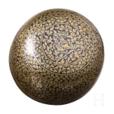 Silver bowl with all-over floral and figurative decoration on the exterior, niello and gilding, Thailand, 19th century.