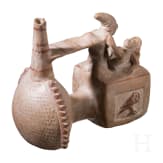 A Pre-Columbian clay vessel with erotic scene, Peru, probably Moche culture, 4th - 8th century