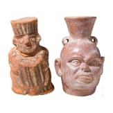 Zwei fig&uuml;rliche, pr&auml;kolumbische Gef&auml;&szlig;e, peruanische Nordk&uuml;ste, wohl Moche-Kultur, 4. - 8. Jhdt.
