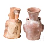 Zwei fig&uuml;rliche, pr&auml;kolumbische Gef&auml;&szlig;e, peruanische Nordk&uuml;ste, wohl Moche-Kultur, 4. - 8. Jhdt.