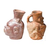 Zwei fig&uuml;rliche, pr&auml;kolumbische Gef&auml;&szlig;e, peruanische Nordk&uuml;ste, wohl Moche-Kultur, 4. - 8. Jhdt.