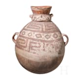 A 40.5 cm high Pre-Columbian painted clay vessel, Peru, Chancay culture, 13th - 15th century