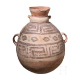 A 40.5 cm high Pre-Columbian painted clay vessel, Peru, Chancay culture, 13th - 15th century
