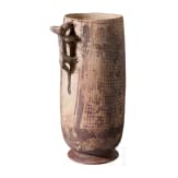 A Pre-Columbian painted clay vase, Peru, probably Chancay culture, 13th - 15th century