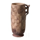 A Pre-Columbian painted clay vase, Peru, probably Chancay culture, 13th - 15th century