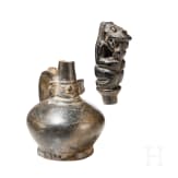 Pr&auml;kolumbisches Figurengef&auml;&szlig; und Figur, Peru, Lambayeque, Chimu-Kultur, wohl 11. - 15. Jhdt.