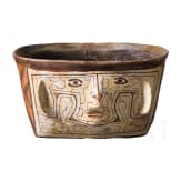 Fig&uuml;rliche Tonschale, Peru, Shipibo, Anfang des 20. Jhdts.