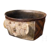 Fig&uuml;rliche Tonschale, Peru, Shipibo, Anfang des 20. Jhdts.