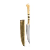 Kleines silbertauschiertes Beschneidungsmesser, balkant&uuml;rkisch, 19. Jhdt.