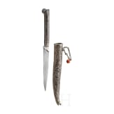 An Ottoman silver mounted bicak, 19th century