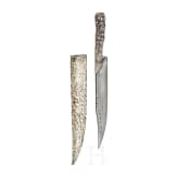 An Ottoman bicak with silver filigree handle, 19th century