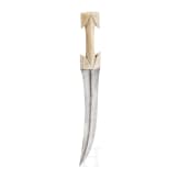 A large Ottoman khanjar with walrus ivory hilt, Ottoman, circa 1800