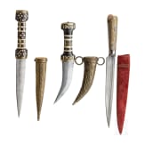 Two Syrian khanjars and an Indian kard, 19th/20th century