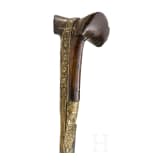 An Ottoman yatagan with silver inlaid blade, dated 1771