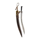 An Ottoman yatagan with a blade inlaid with silver, Ottoman, 19th century