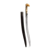 An Ottoman yatagan with coral set hilt, 19th century