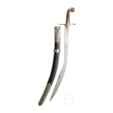 A silver mounted Ottoman kilic with rhino horn grips, ca. 1840