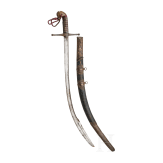 An Ottoman gold-inlaid kilij, 19th century.
