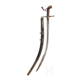 An Ottoman gold-inlaid kilij, 19th century.