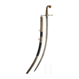 An Ottoman silver-mounted and gilded shamshir, Ottoman, circa 1820