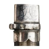 A North Caucasian silver mounted and nielloed kinzal, ca. 1850