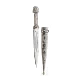 A Caucasian nielloed silver kinzal, ca. 1920