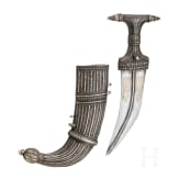 A Yemeni jambiya with gold-damascened blade, ca. 1900