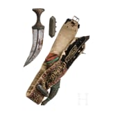 A silver-mounted jambiya with belt, Arab Peninsula, circa 1900