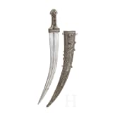 A Yemenite silver mounted jambiya, circa 1900