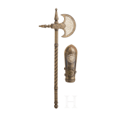 Goldtauschierte Streitaxt (Tabarzin) und Armschiene, Persien, 20. Jhdt.