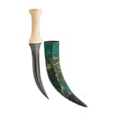A Persian khanjar with chiseled wootz blade, ca. 1800