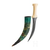 A Persian khanjar with chiseled wootz blade, ca. 1800