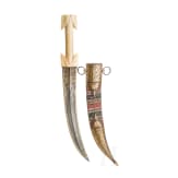A large Persian khanjar with walrus ivory hilt, first half of the 19th century